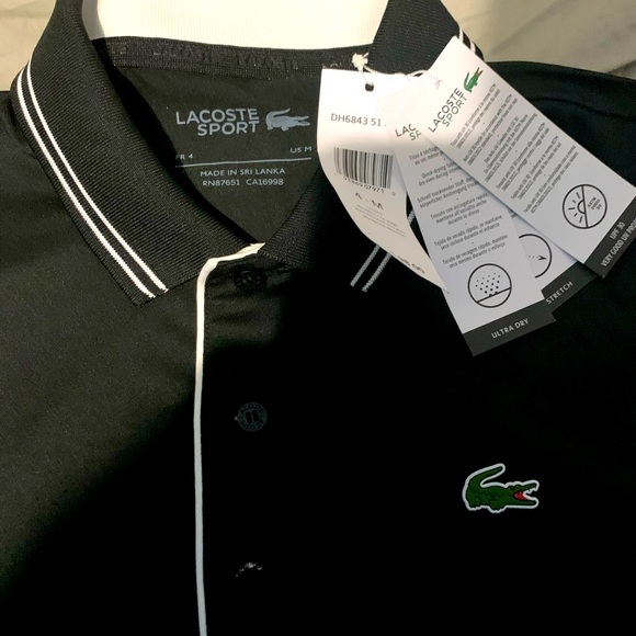 Lacoste Other - Black Lacoste Sport Shirt Size 4 - M (New W/Tags)